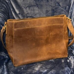 Classic Brown Leather Crossbody Bag for Women